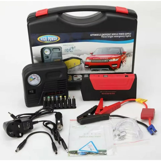 KIT DE EMERGENCIA HIGH POWER: ARRANCADOR + COMPRESOR + POWER BANK